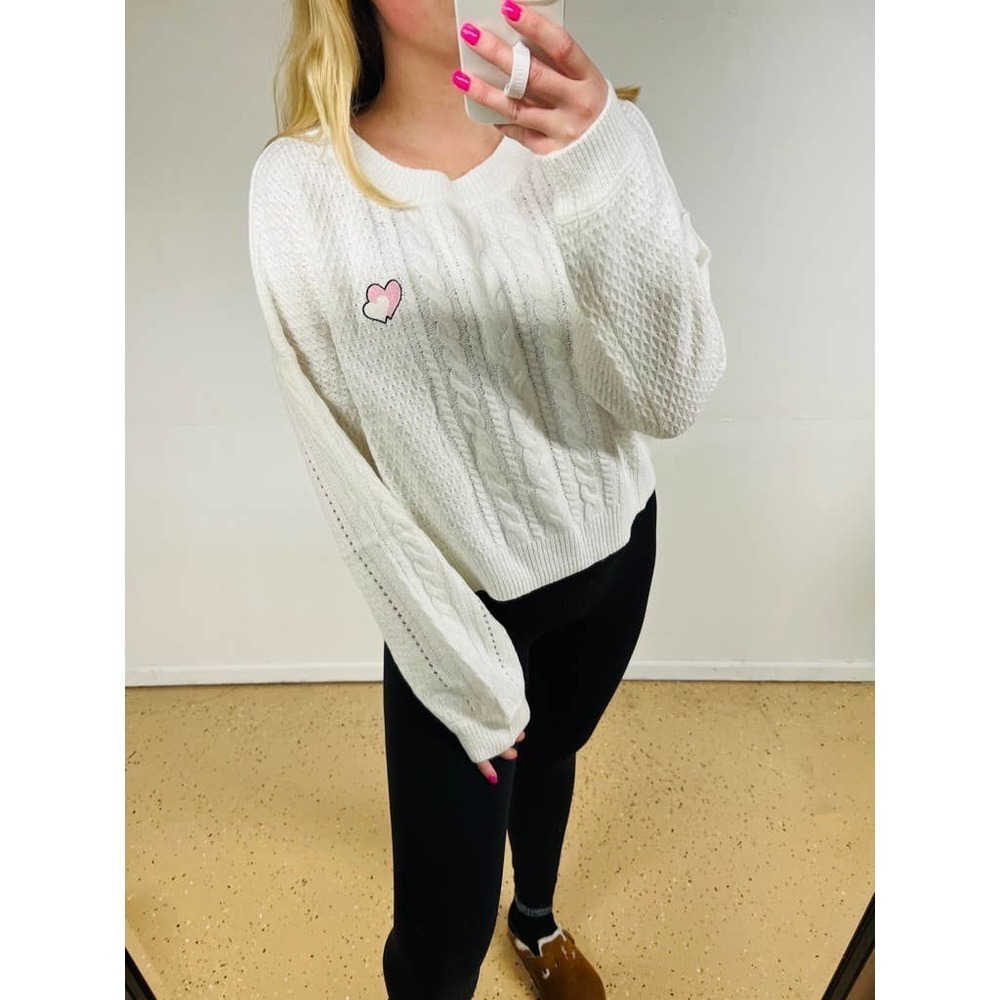 Nordstrom BP. Ivory Heart Sweater